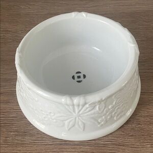 Oscar De La Renta designer Pet floral embossed Ceramic Dog Bowl